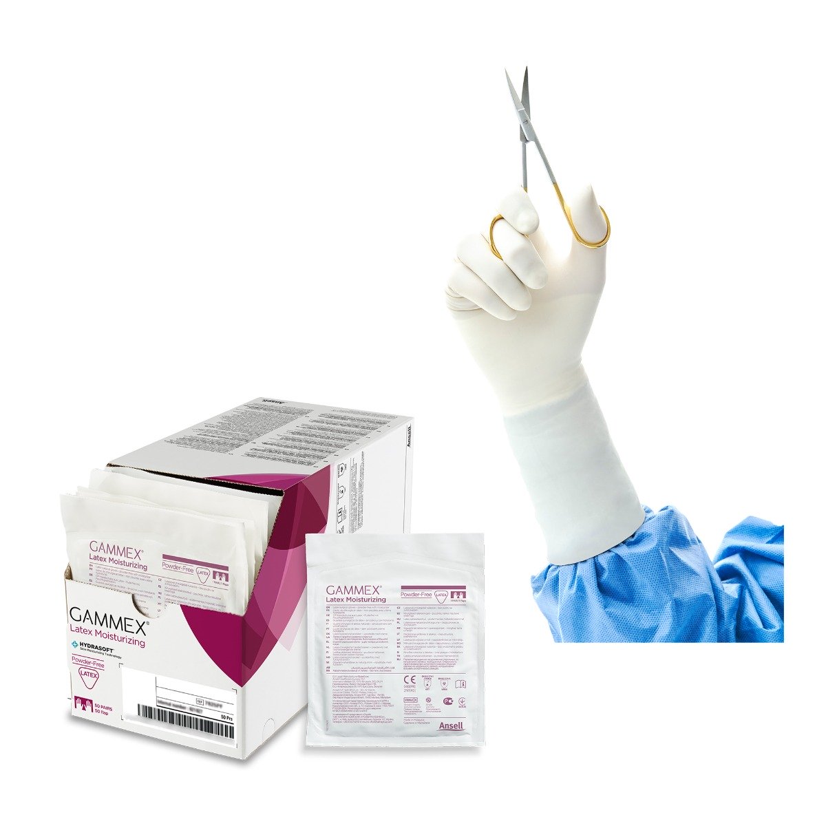 gammex handschuhe ANSELL GAMMEX STERILE LATEX GLOVES 50 PAIRS – Esadental